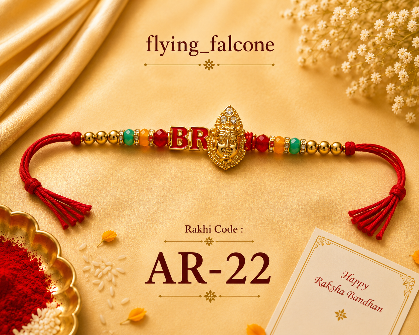 AR-22  | Simha Rakhi – Royal Lion Face ( BRO) Designer Rakhi for Brother