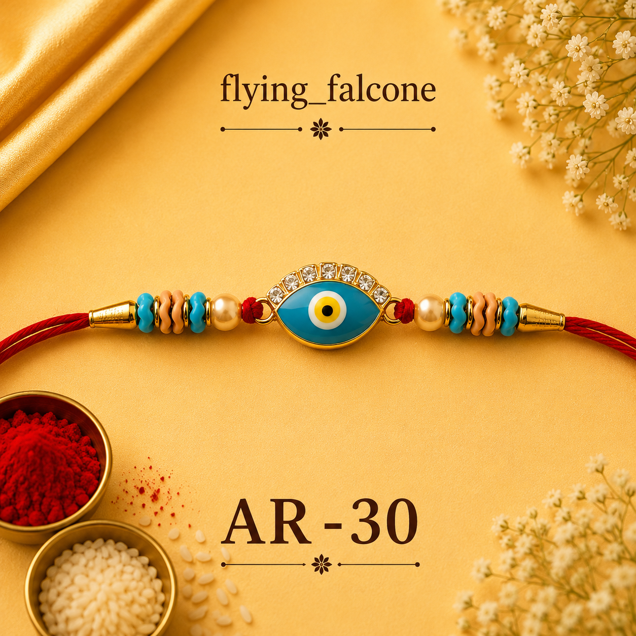 AR-30 | Premium Evil Eye Crystal Designer Rakhi 