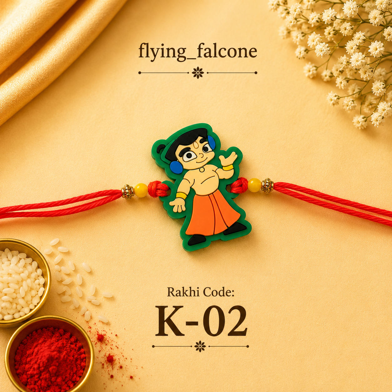 K-02 | Premium Chhota Bheem Kids Rakhi 