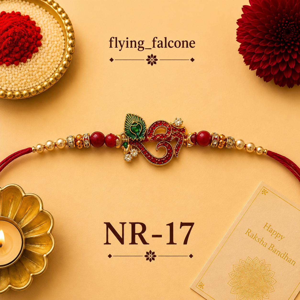 NR-17 – Om & Peacock Rakhi