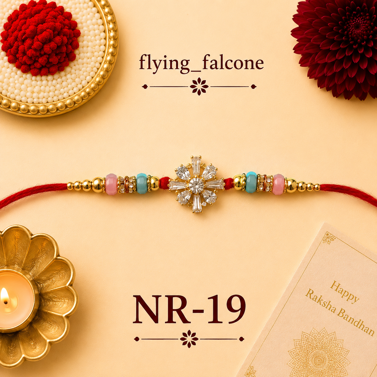NR-19 – Crystal Flower Rakhi