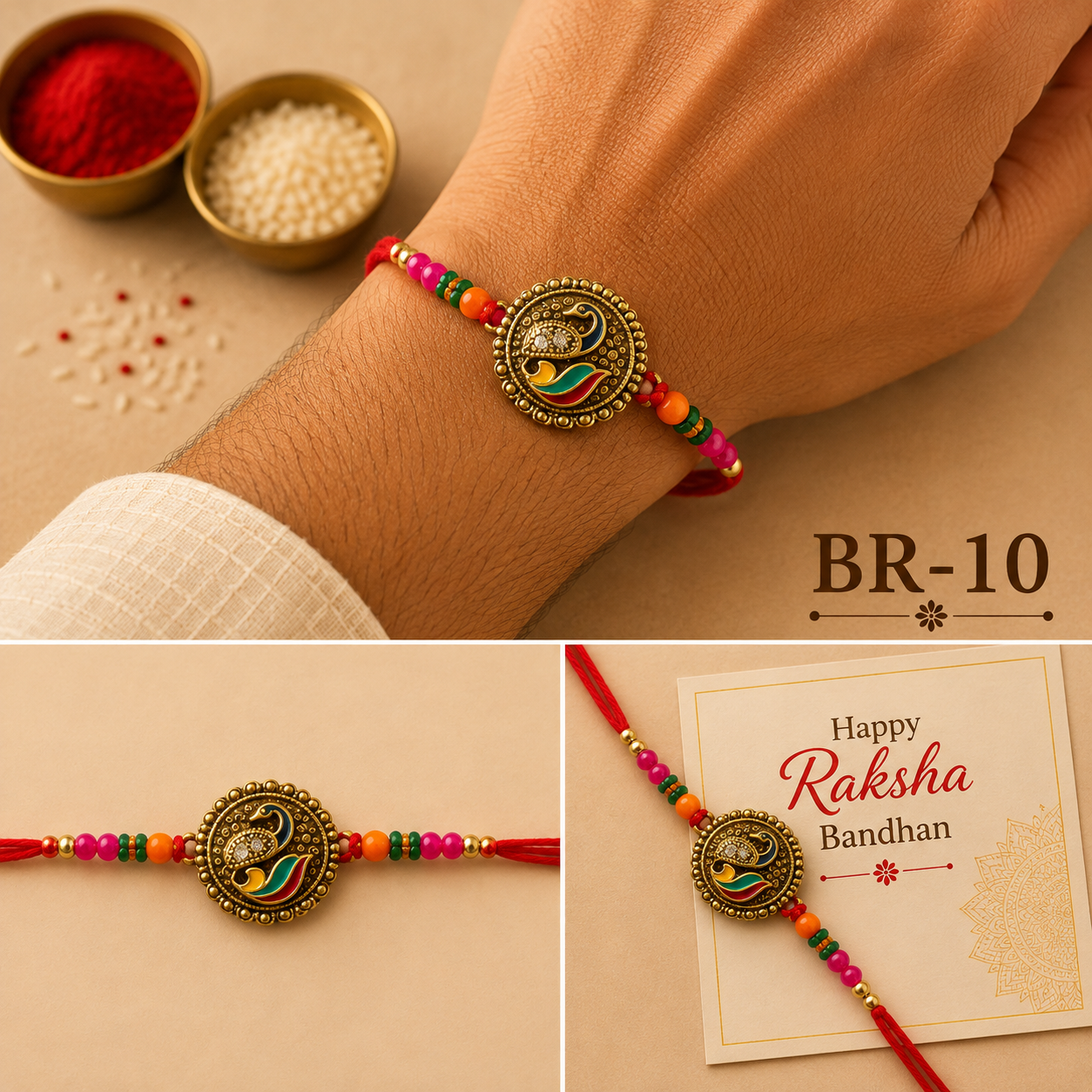 Peacock Designer Rakhi – BR-10 — image 1