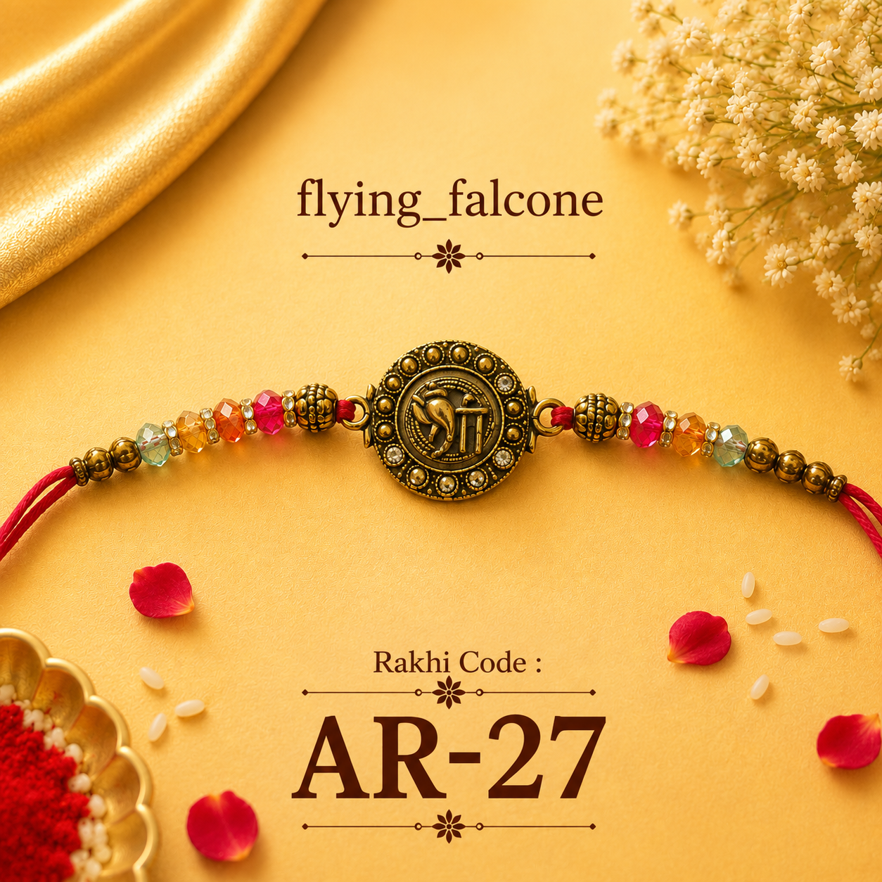 AR-27 | Premium Lord Ganesha Designer Rakhi 