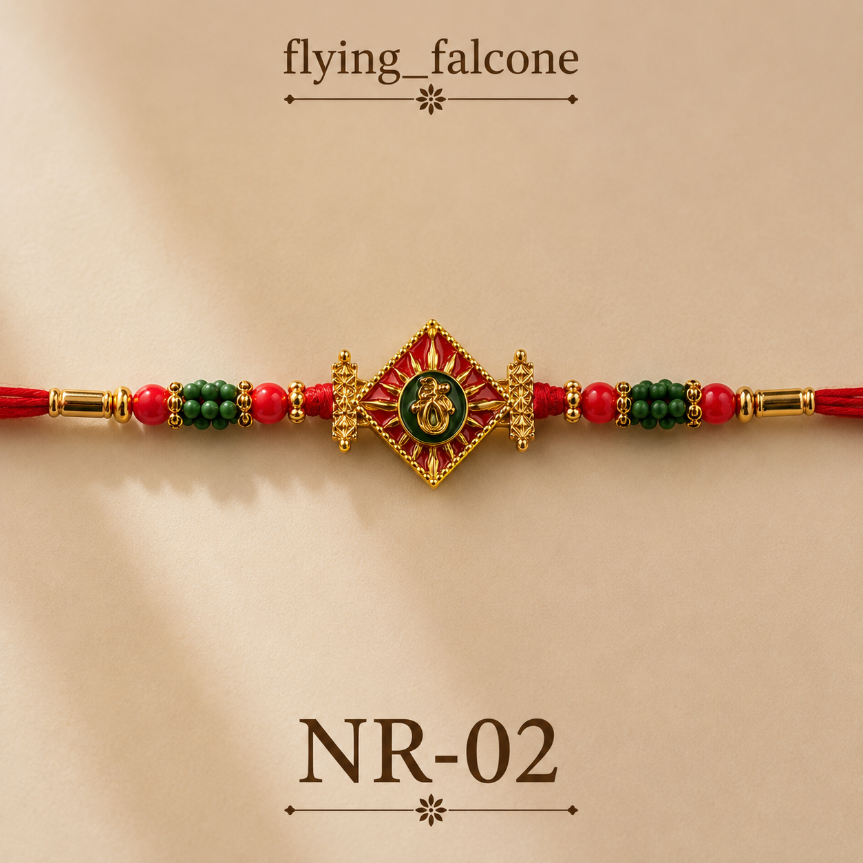 NR-02 Elegant Red and Gold Rakhi Showcase