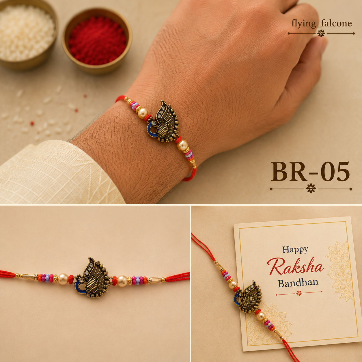 BR-05 Peacock Rakhi — image 2