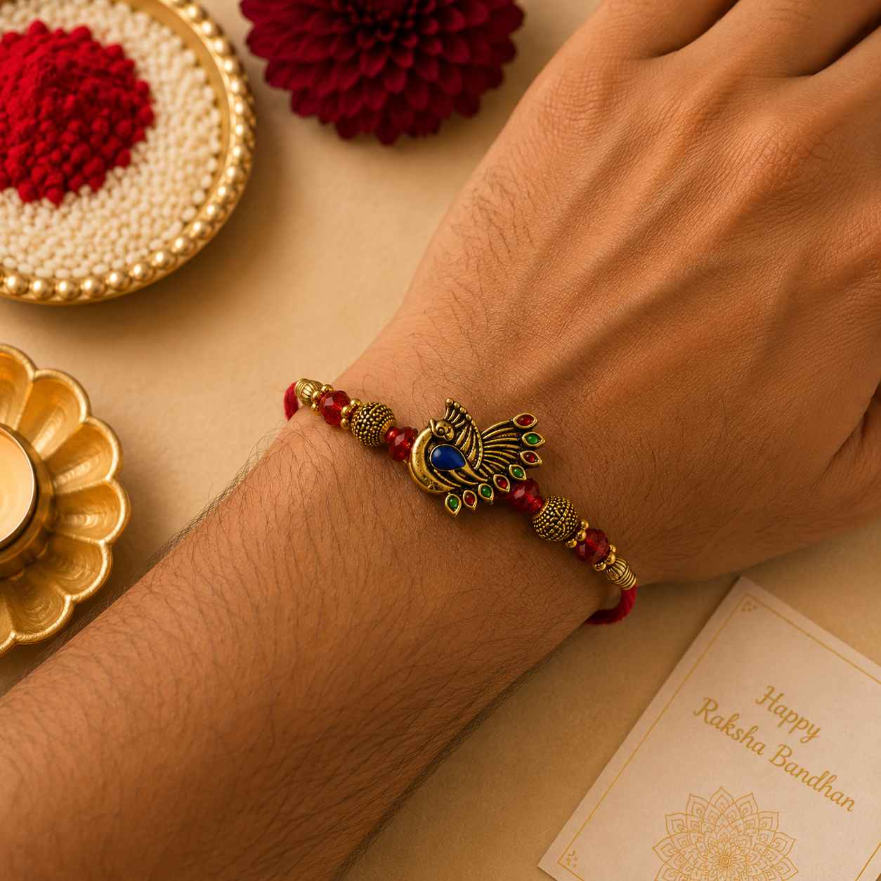 NR-13 – Royal Peacock Rakhi — image 1